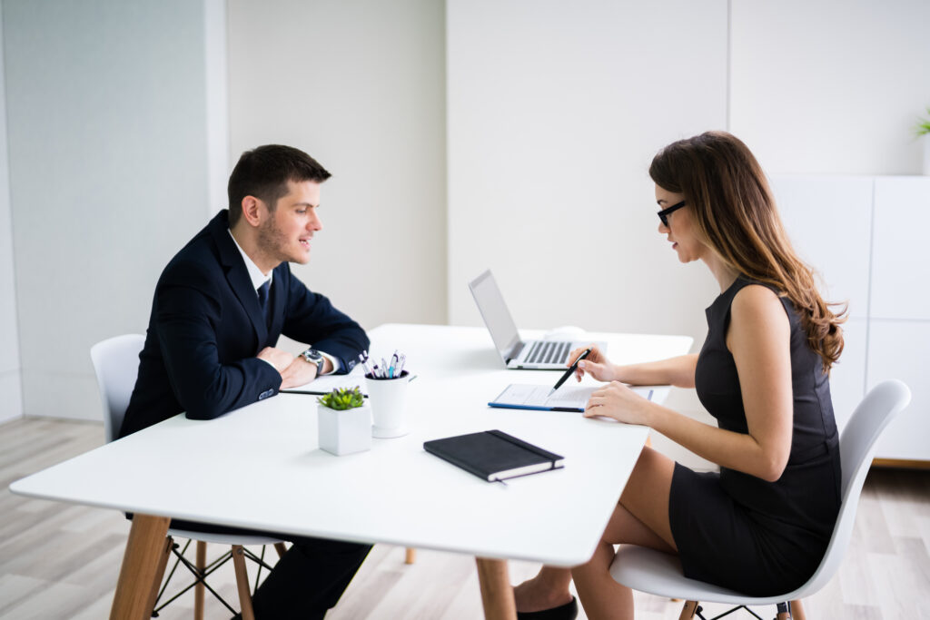 Depiction of a content interview