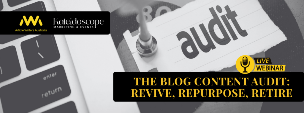 Free webinar on blog content audits