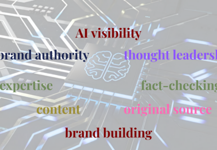AI visibility word illustration: authority, thought leadership, fact-checking.